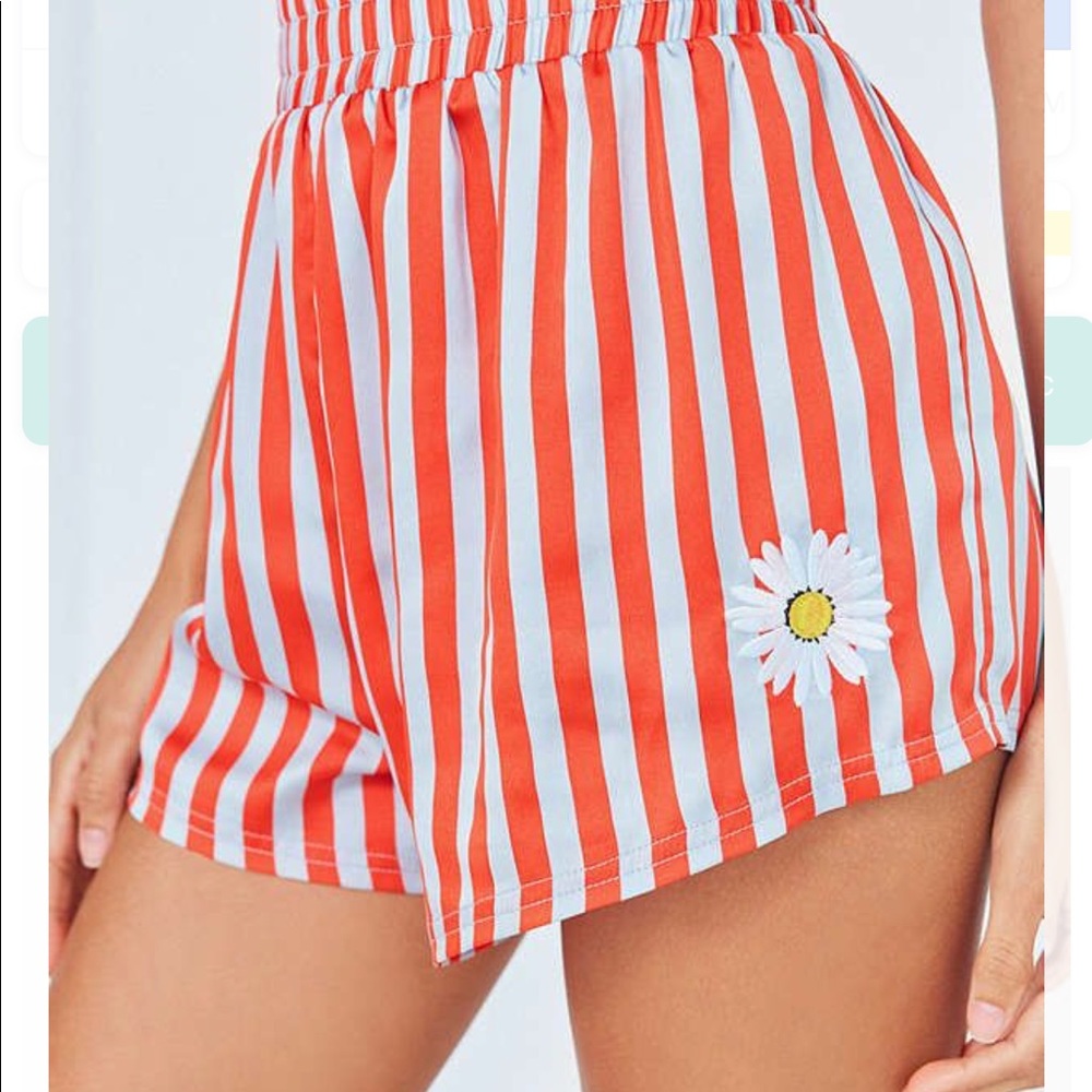 OutfromUnder Embroidered Satin Striped BoxerShorts
